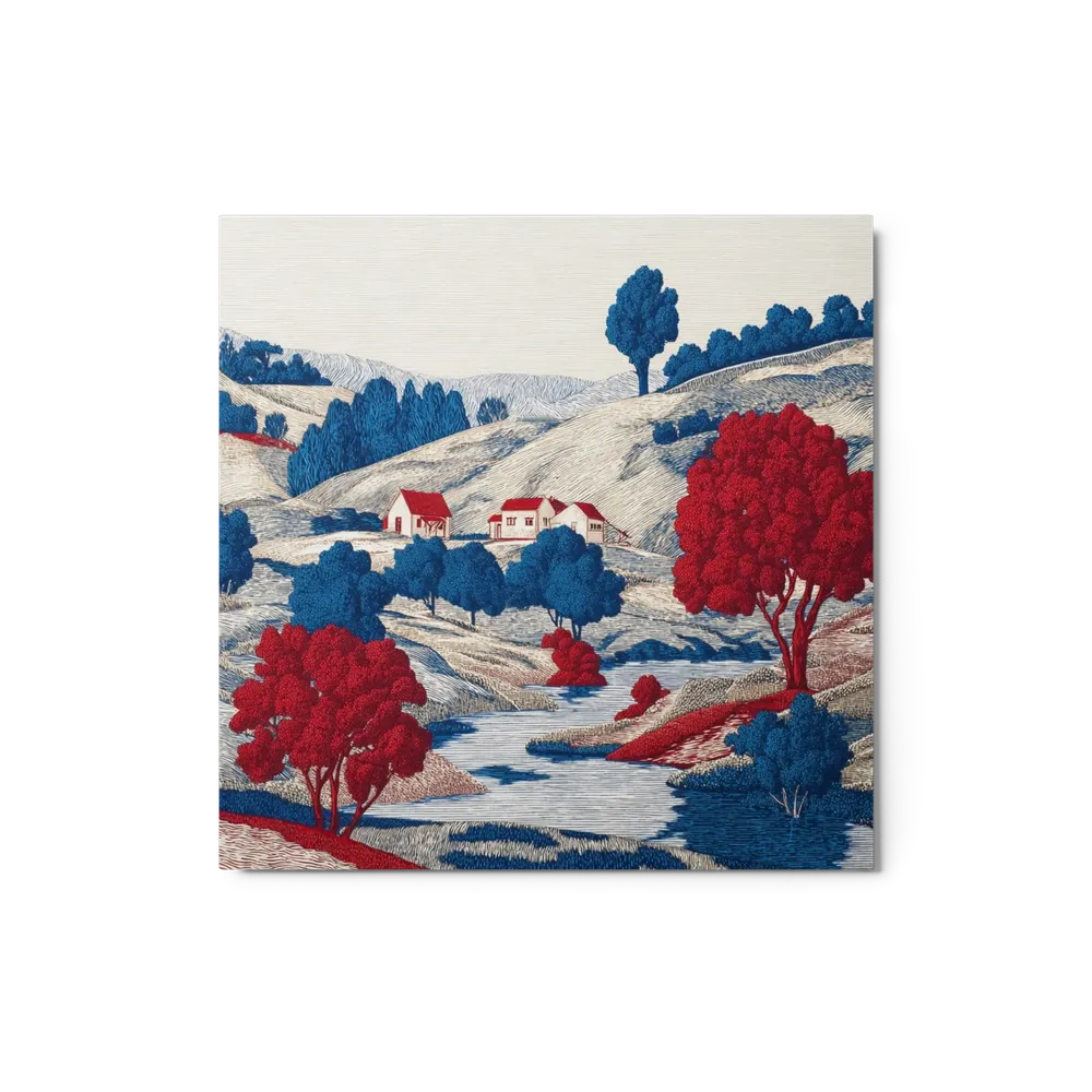 Crimson Foliage in Blue Hills | Art Print