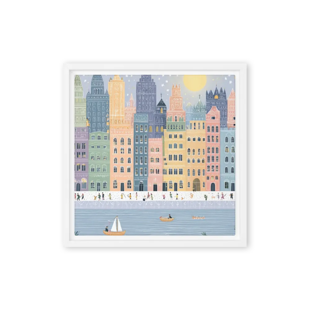 Whimsical Canal City 
 Canvas | 12″x 12″