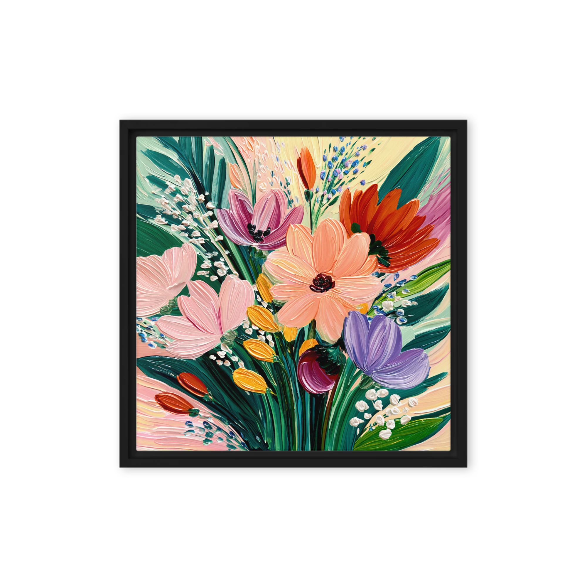 Vibrant Impasto Blooms