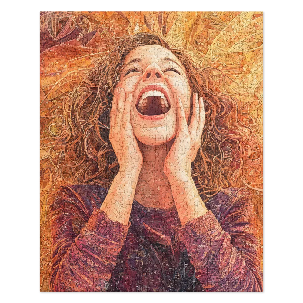 Exuberant Mosaic Portrait 
 Jigsaw Puzzle in Tin Box