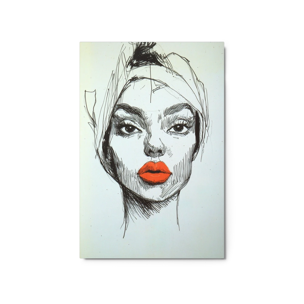 Bold Gaze, Red Lips | Art Print