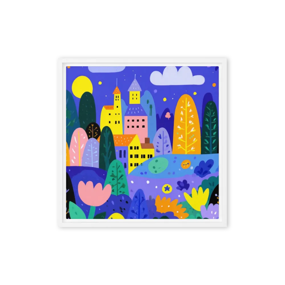 Enchanted Village 
 Poster with Red oak Frame | 10″x 10″