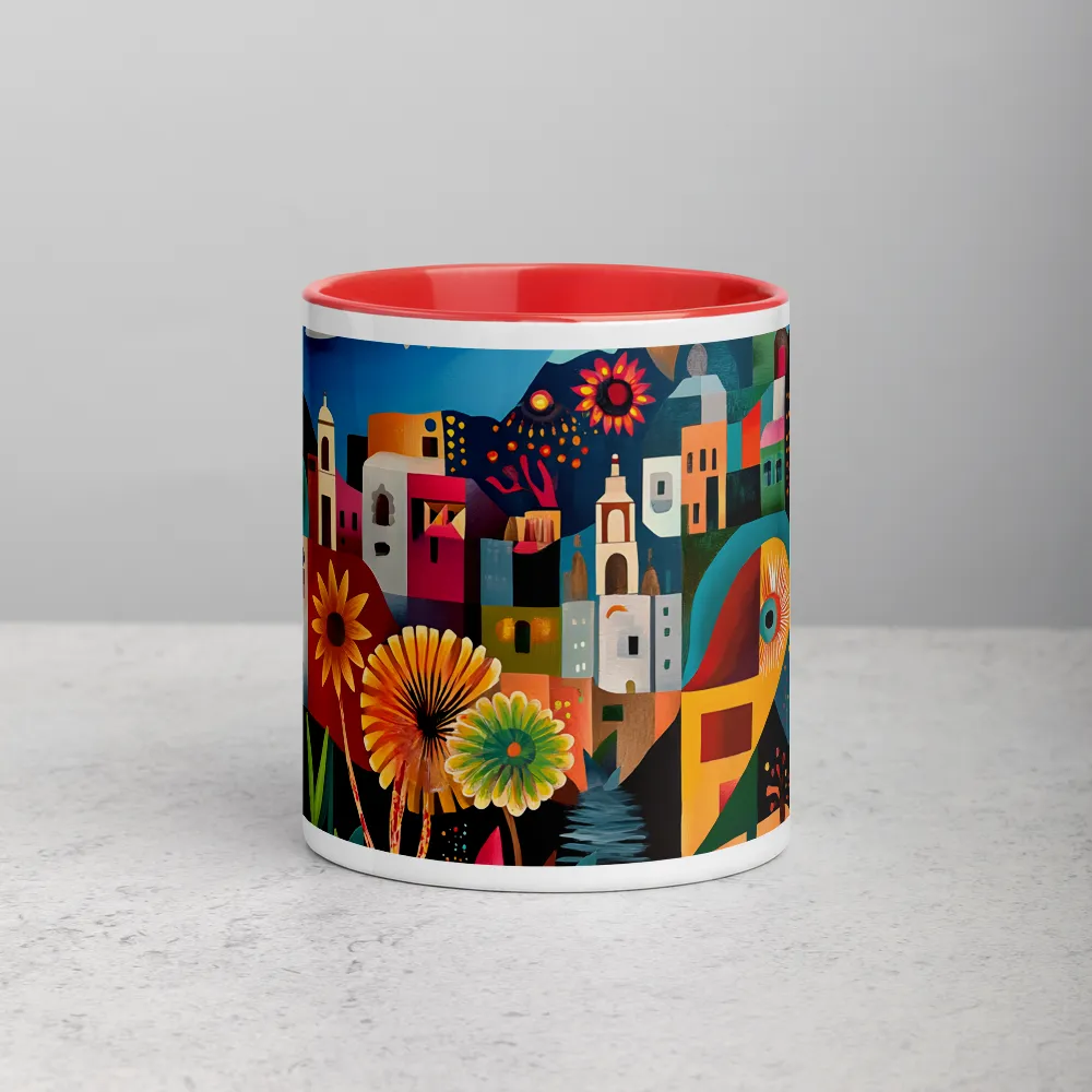 Sol y Luna Village 
 Mug with Blue inside