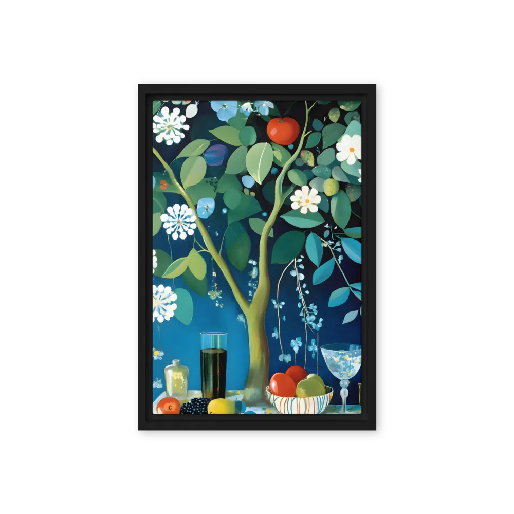 Abundant Harvest Table 
 Canvas with White Frame