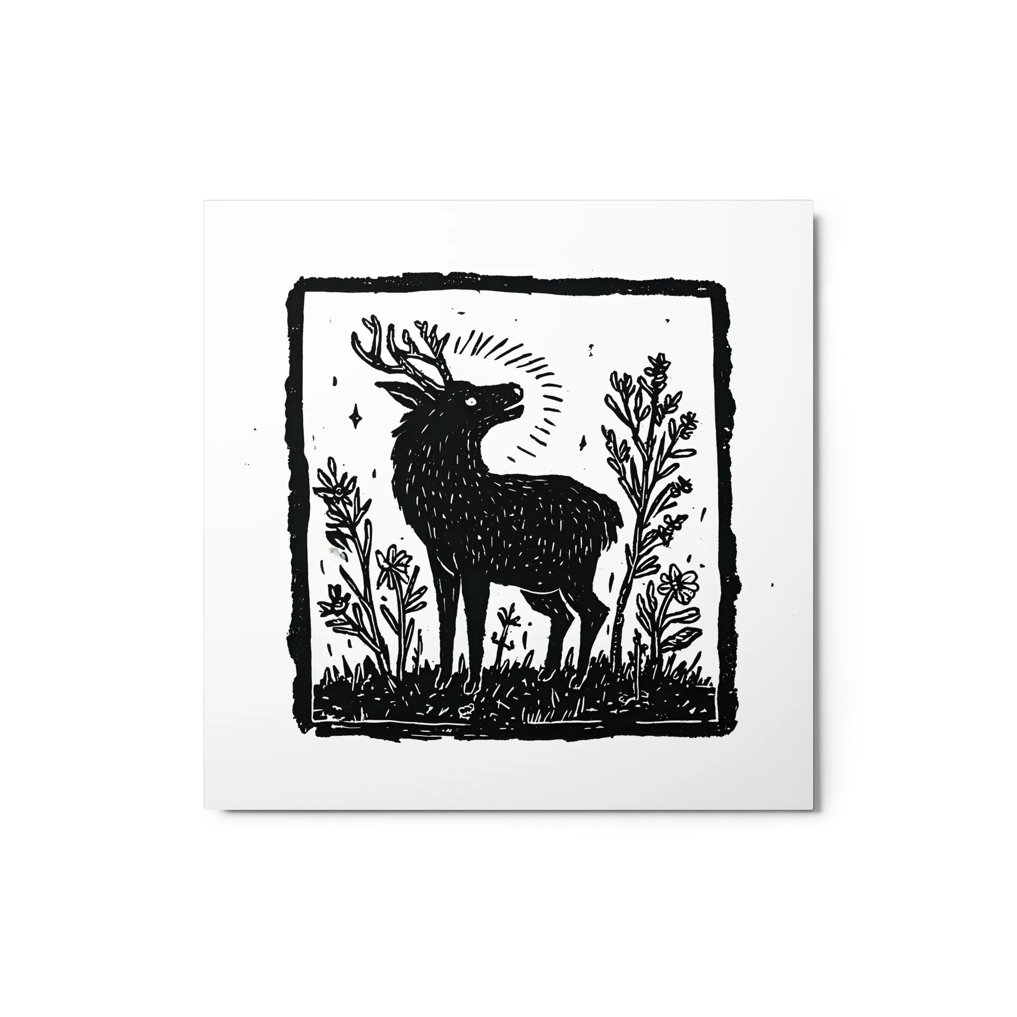 Stag of the Enchanted Forest 
 Canvas | 8″x 8″