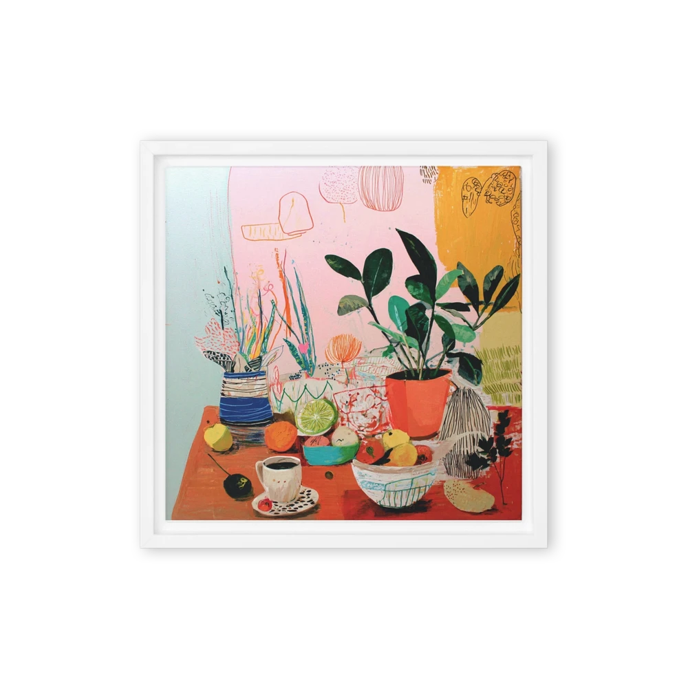 Still Life with Coffee and Plants | Art Print