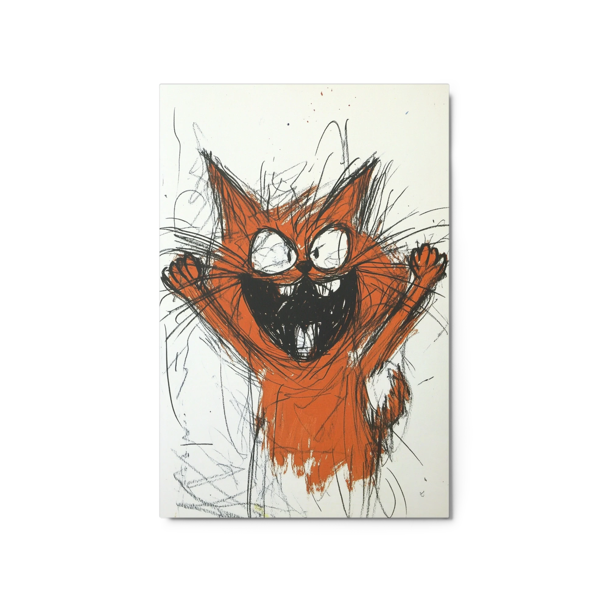 Expressive Orange Cat Drawing