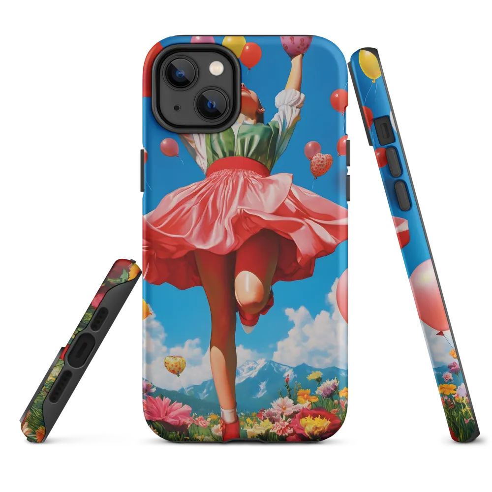 Joyful Woman with Balloons | Phone Case