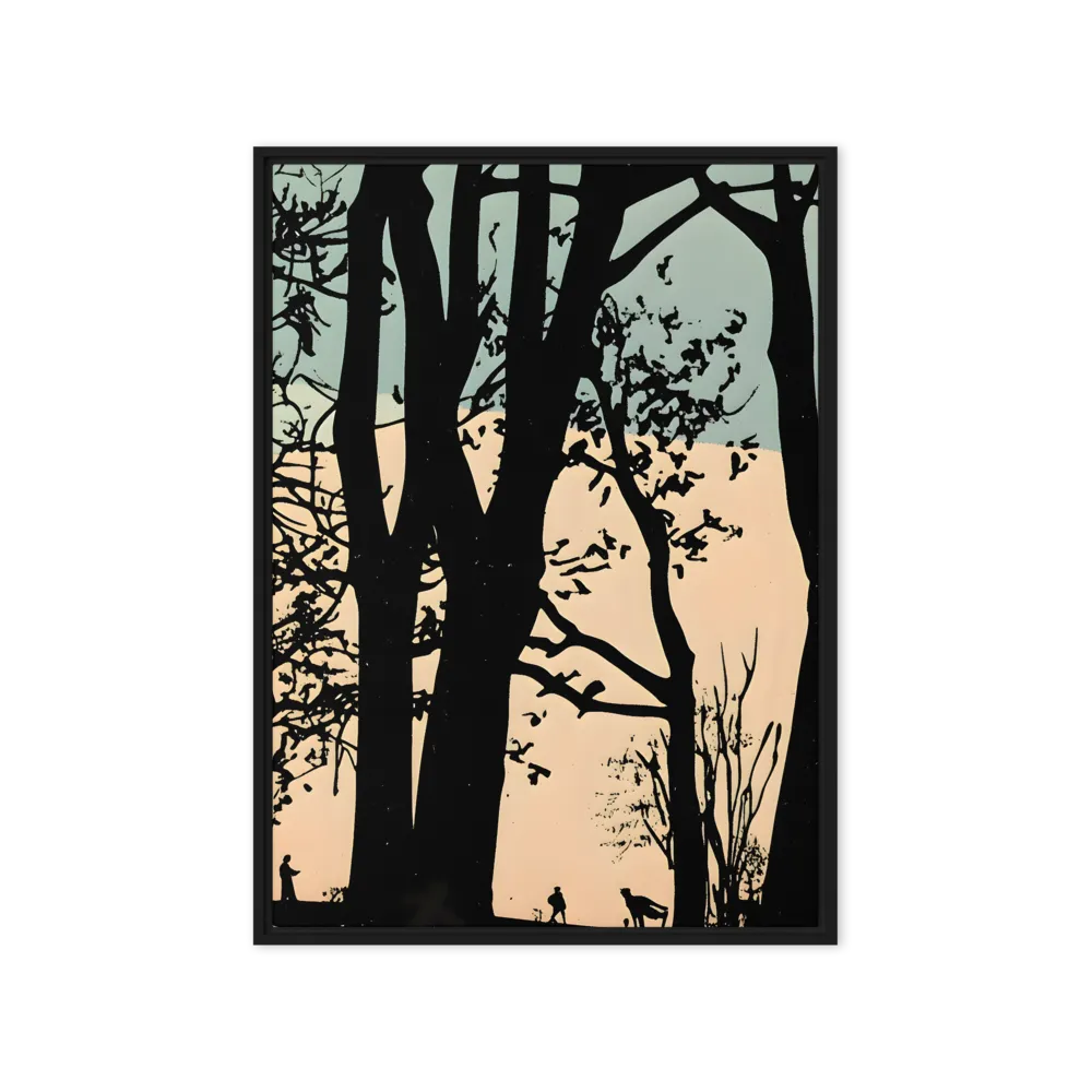 Forest Guardian Silhouettes 
 Canvas with White Frame