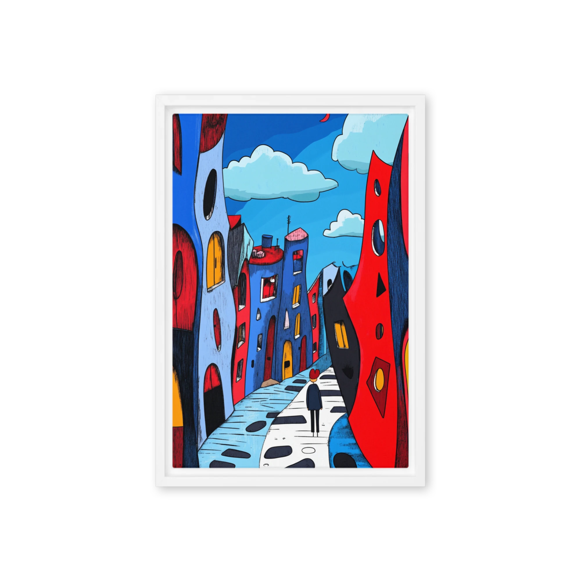 Midnight Wanderer in a Whimsical City | Art Print