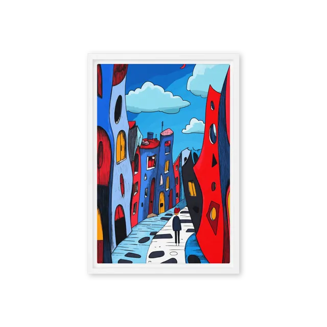 Midnight Wanderer in a Whimsical City | Art Print