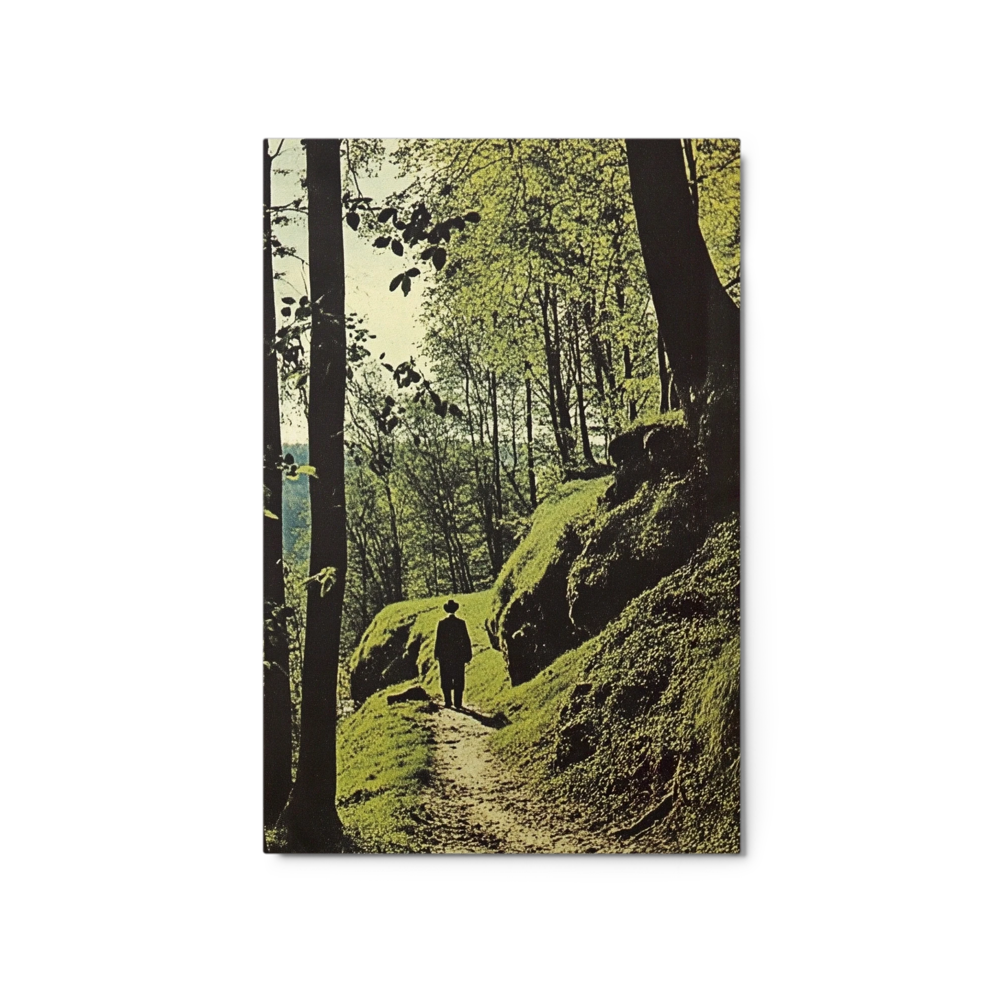 Figure Walking in Lush Forest