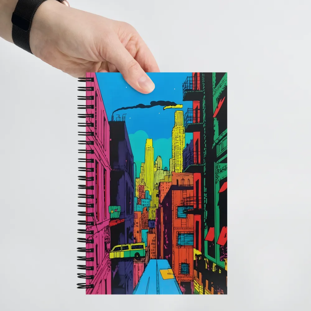 Urban Neon Skyline 
 Spiral Notebook | 140 pages