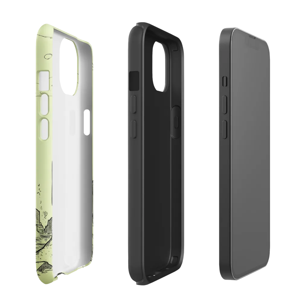 Mysterious Tower in Barren Landscape | Phone Case