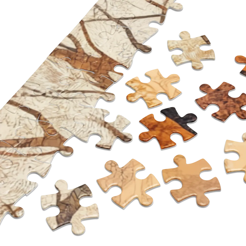 Stylized Tree Landscape in Orange | Jigsaw Puzzle (252/520 pieces)
