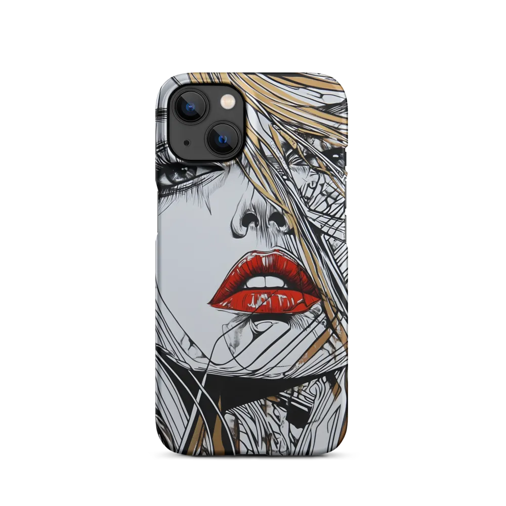 Abstract Female Portrait in Black and Gold | Phone Case