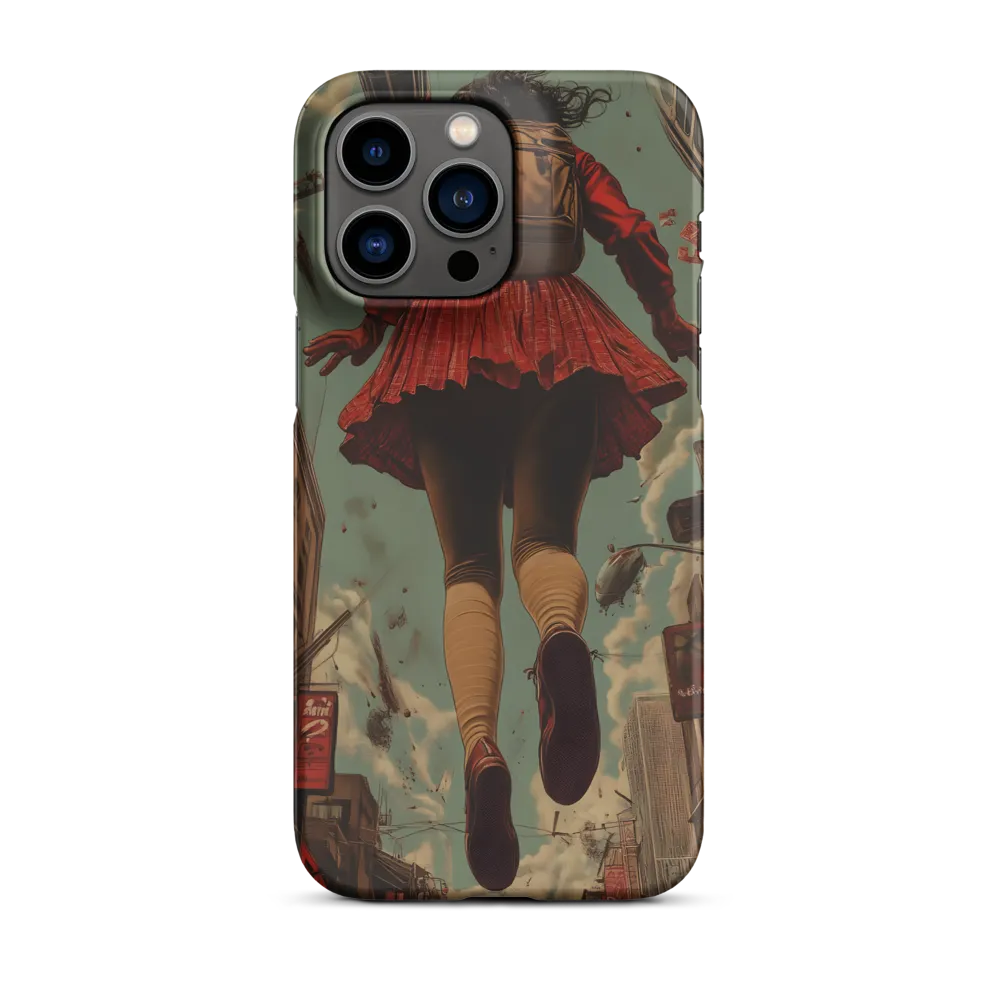 Surreal Girl Soaring Above City | Phone Case