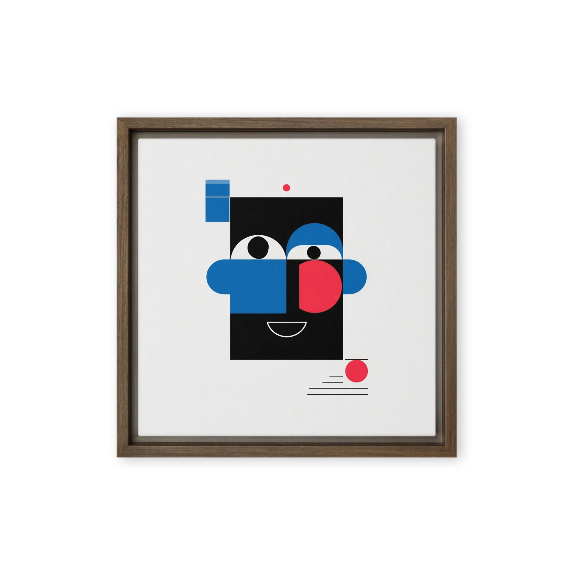 Geometric Portrait in Primary Colors