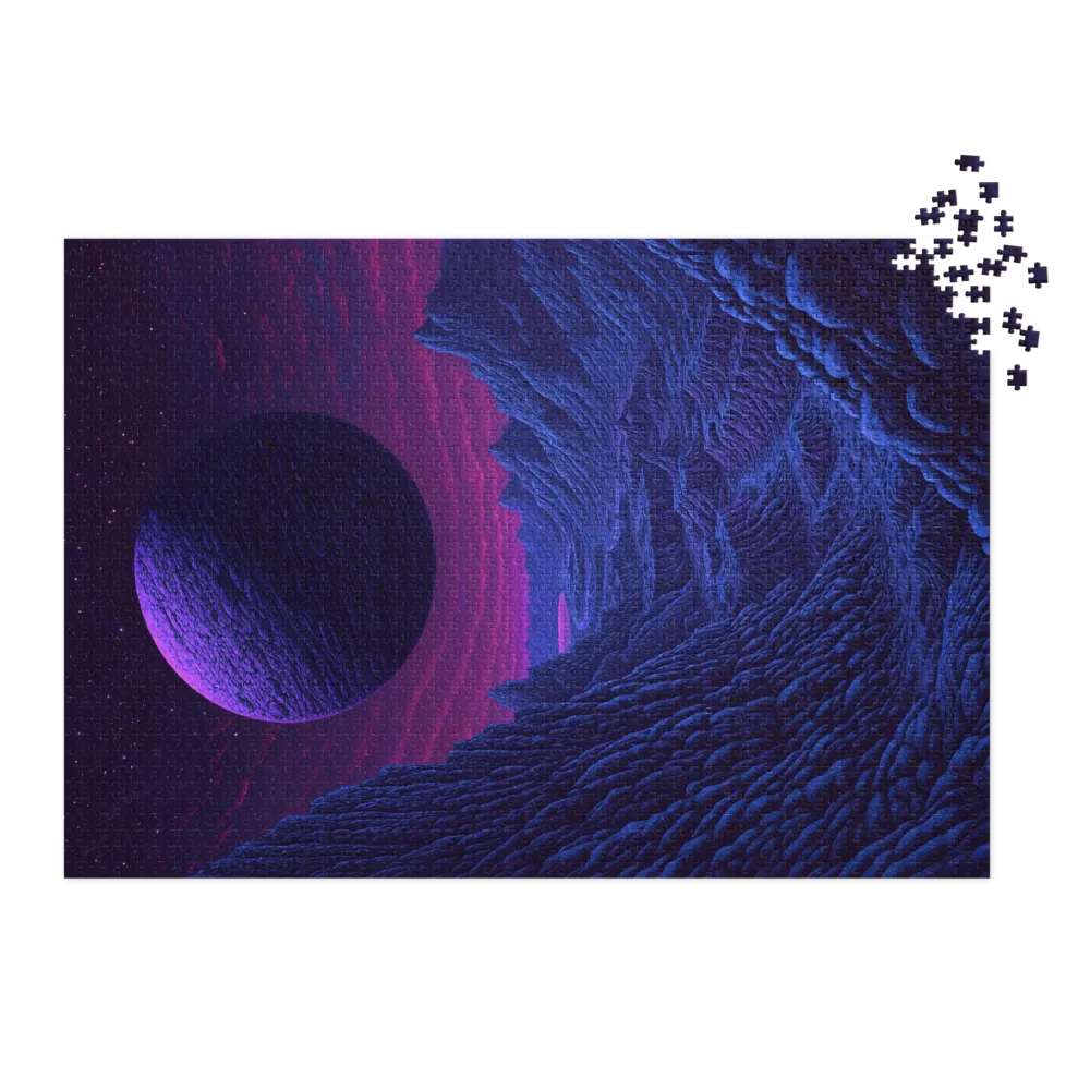 Surreal Landscape with Purple Planet