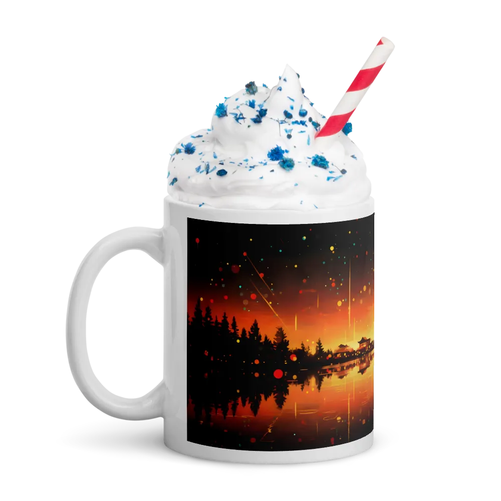 Pagoda Reflections at Dusk 
 Mug with Red inside | 15 oz