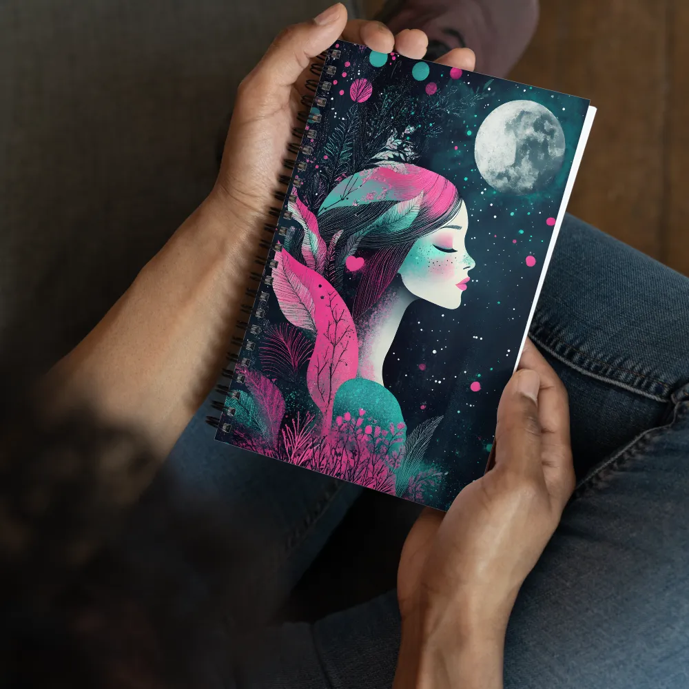 Lunar Blossom Profile 
 Spiral Notebook | 140 pages