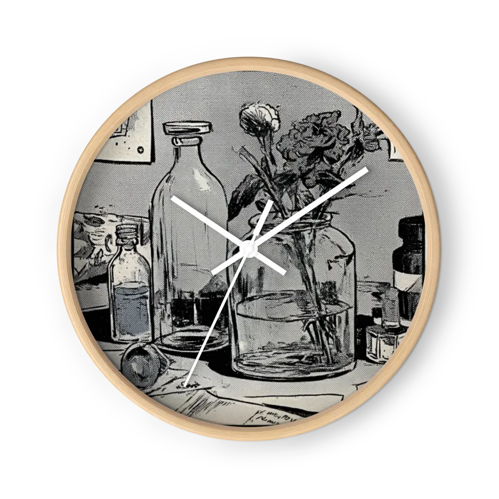 Still Life with Flowers and Bottles | Wall Clock