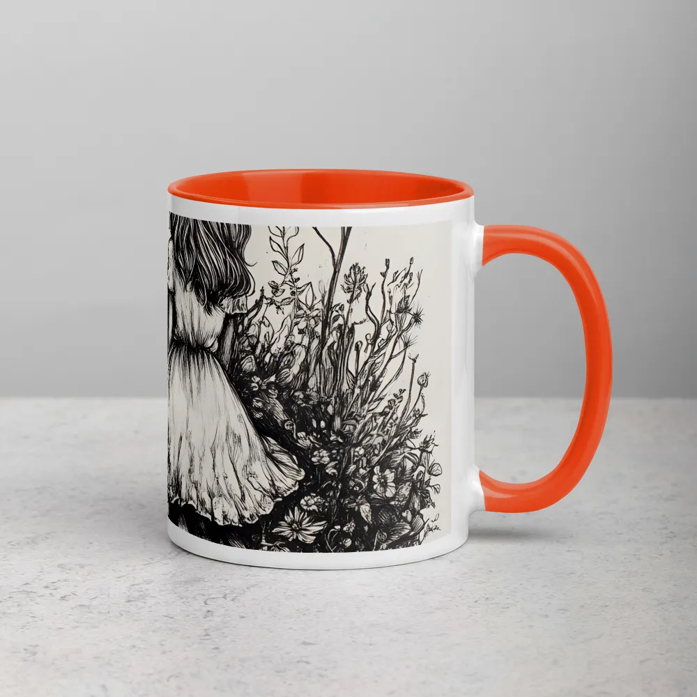 Alice in the Mushroom Forest 
 Mug with Dark Green inside