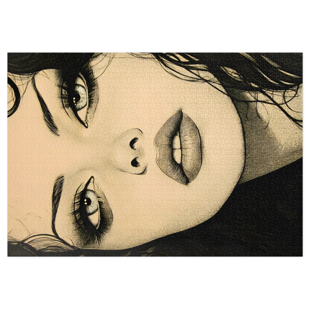 Retrato Ilustrativo de Beleza 
 Puzzle em caixa de metal