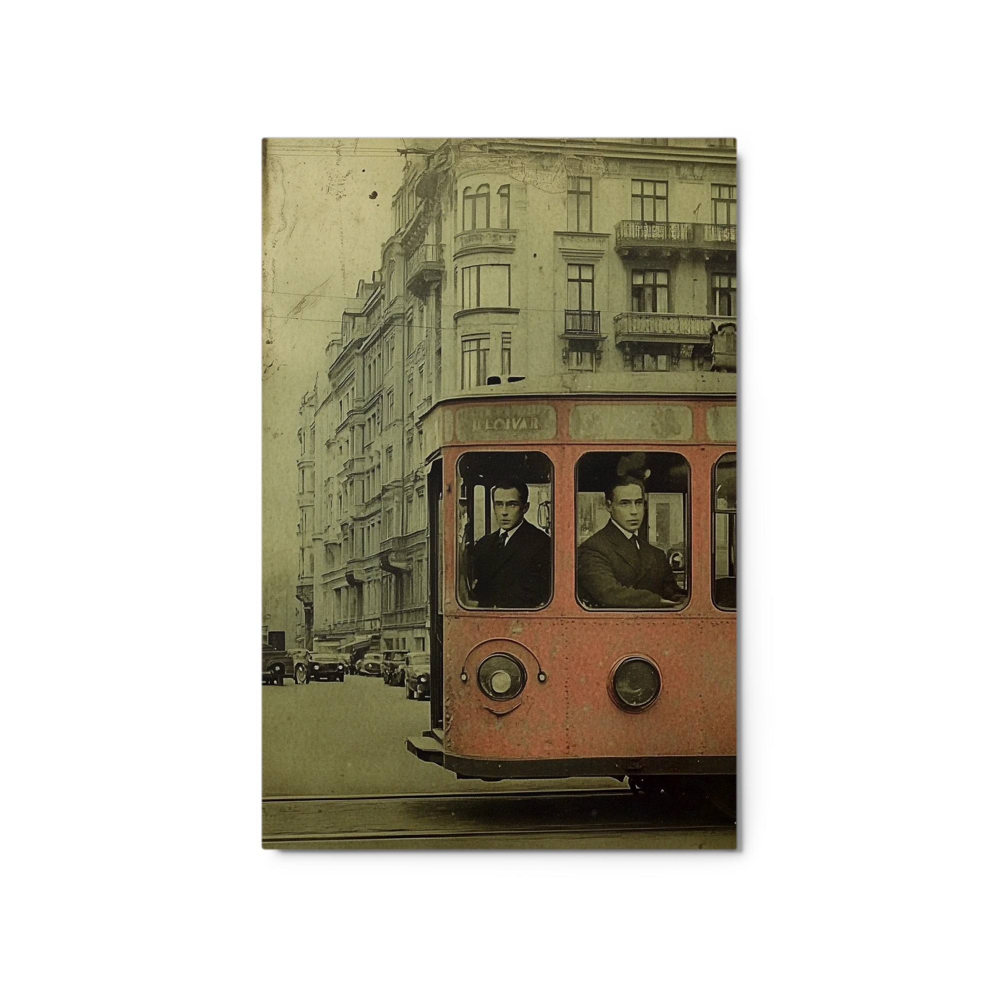 Vintage Tram in Urban Setting