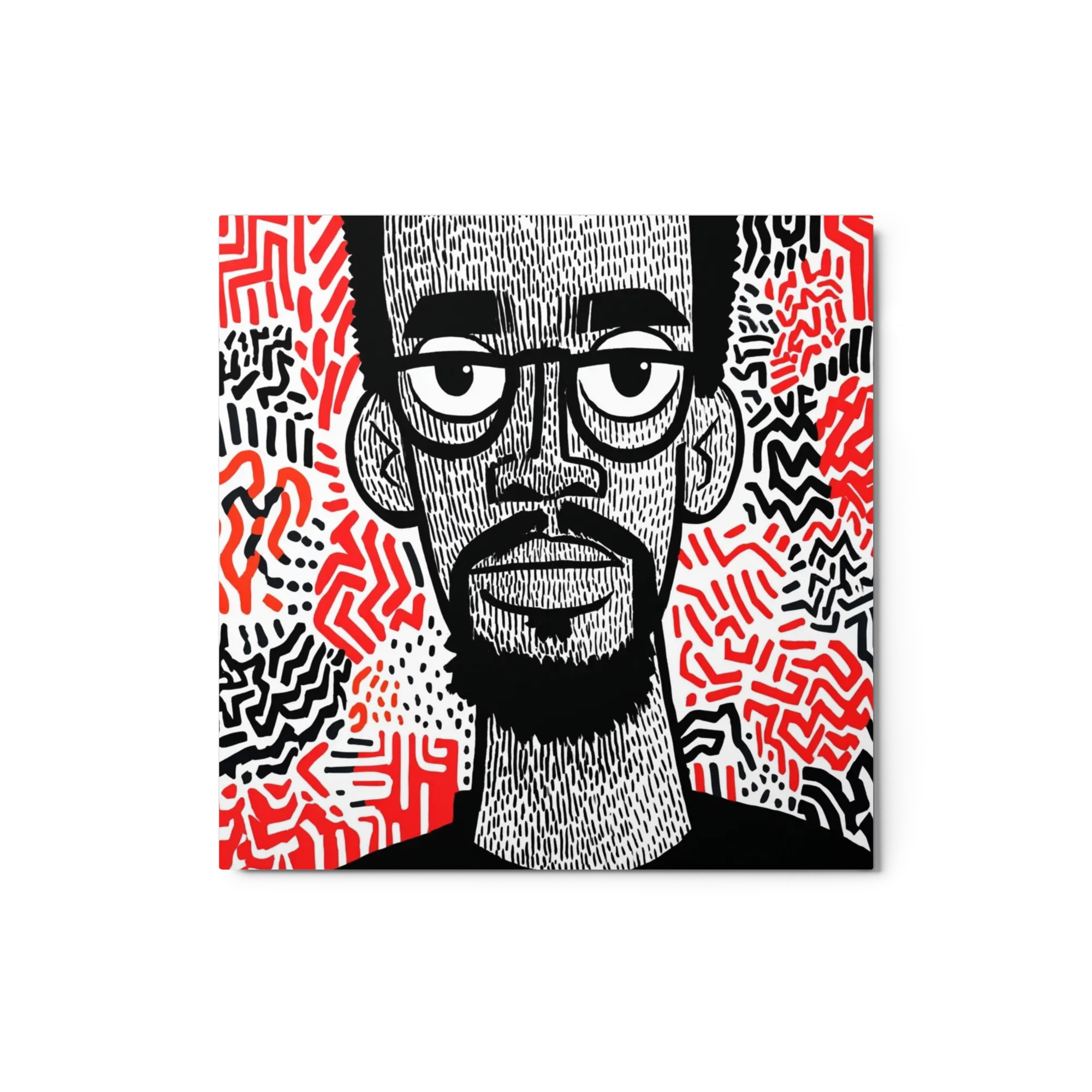 Linocut Man in Pattern
