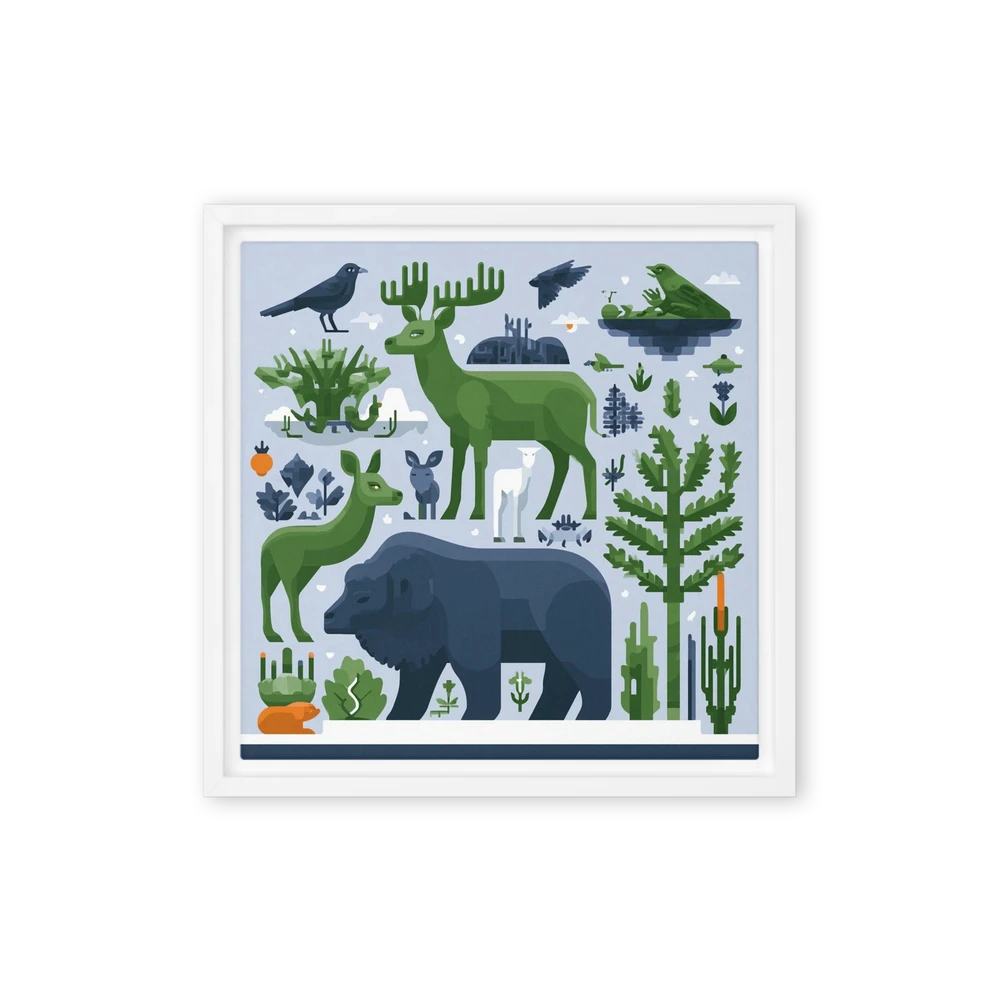 Geometric Forest Wildlife | Art Print