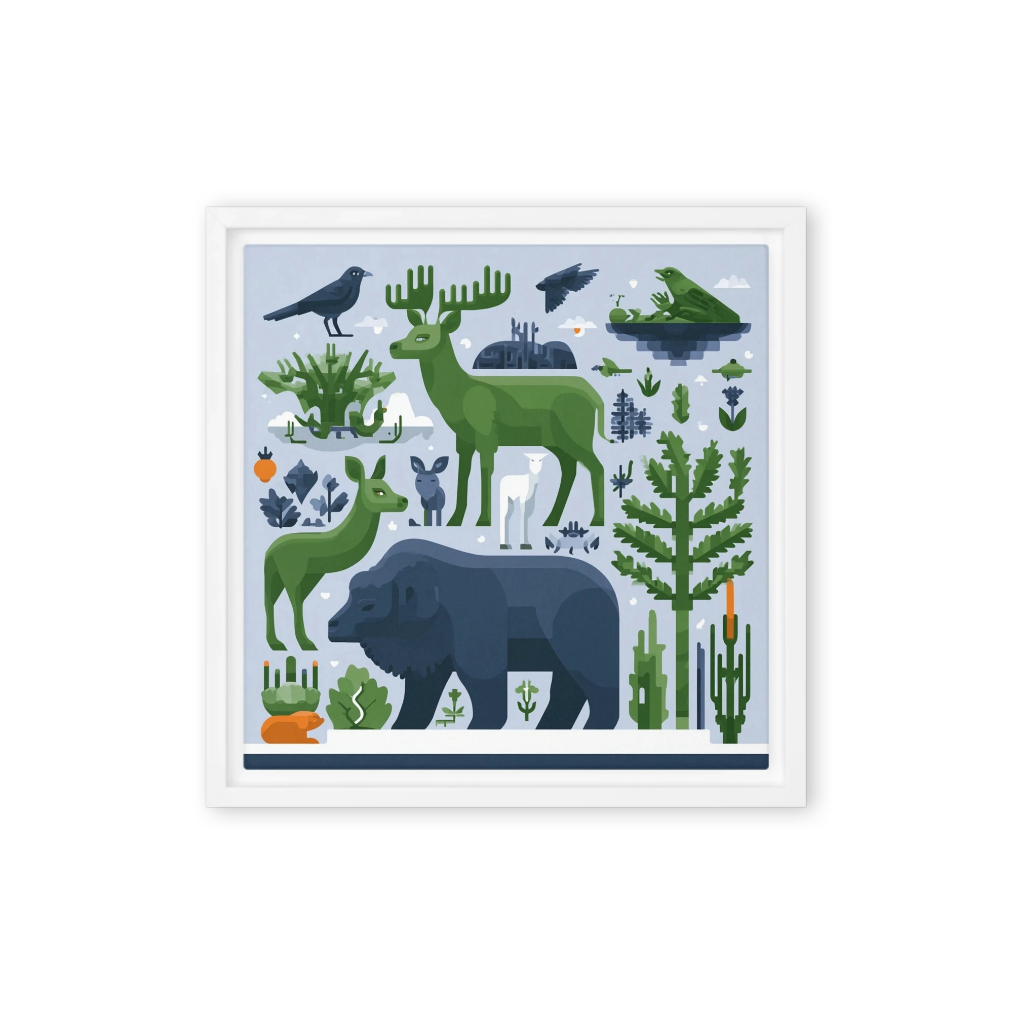Geometric Forest Wildlife | Art Print