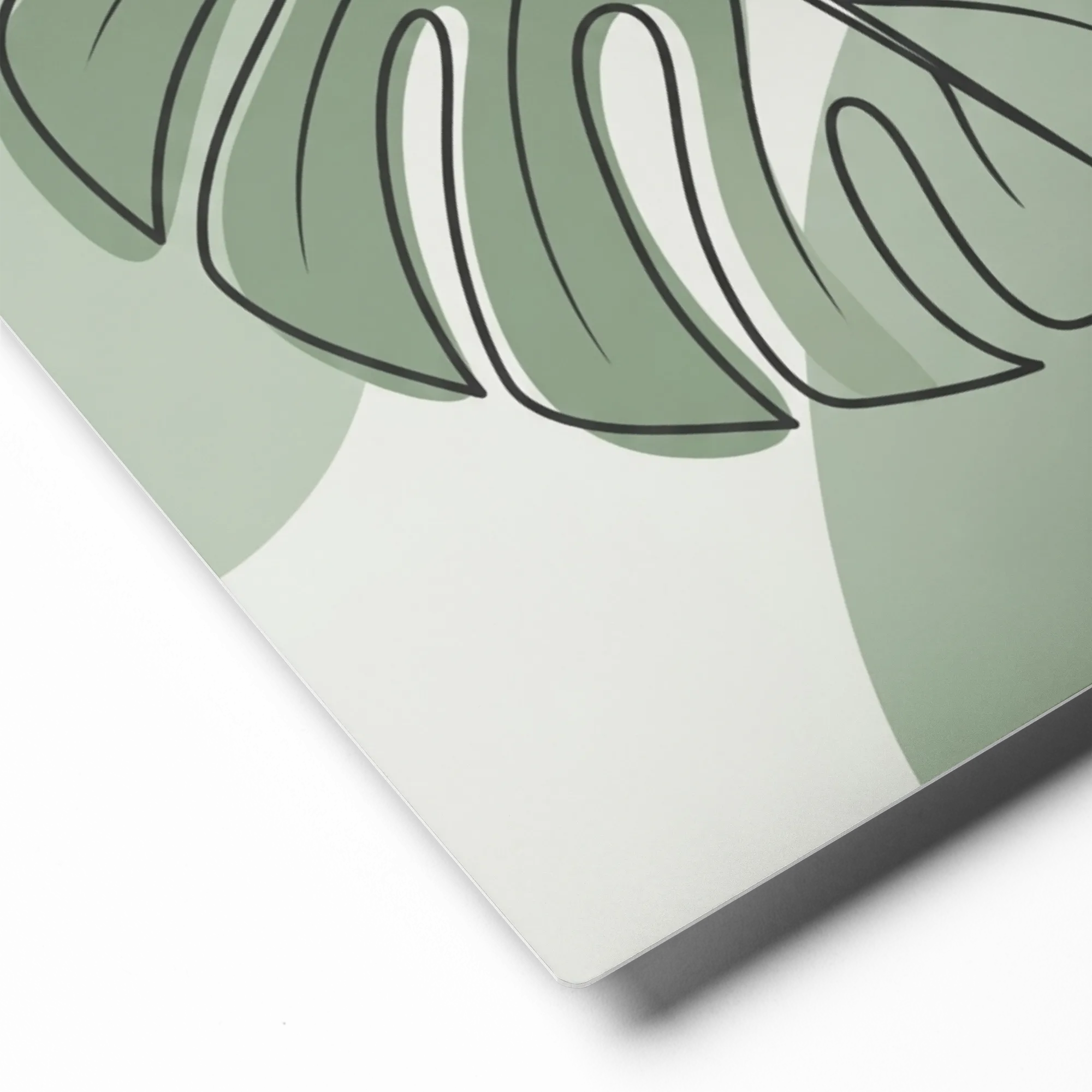 Sage Monstera Leaf 
 Canvas with Black Frame