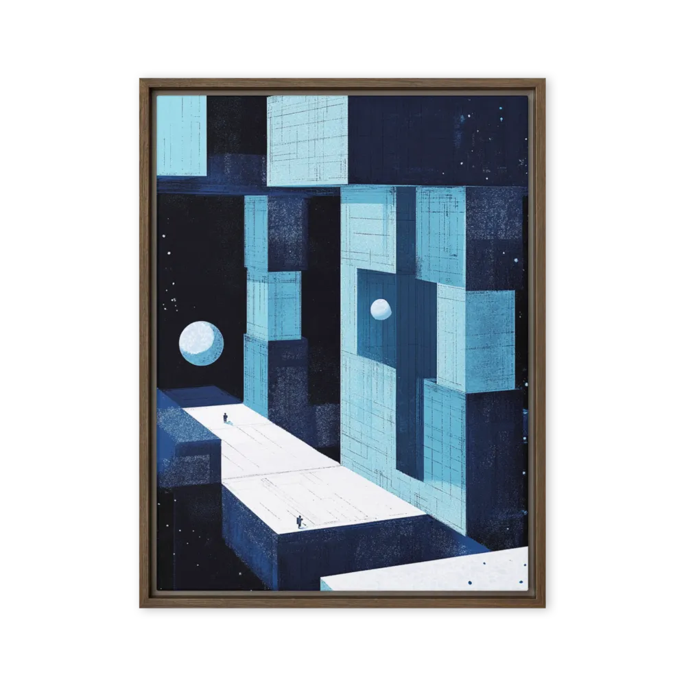 Voyage Through Blue Cubes | Art Print