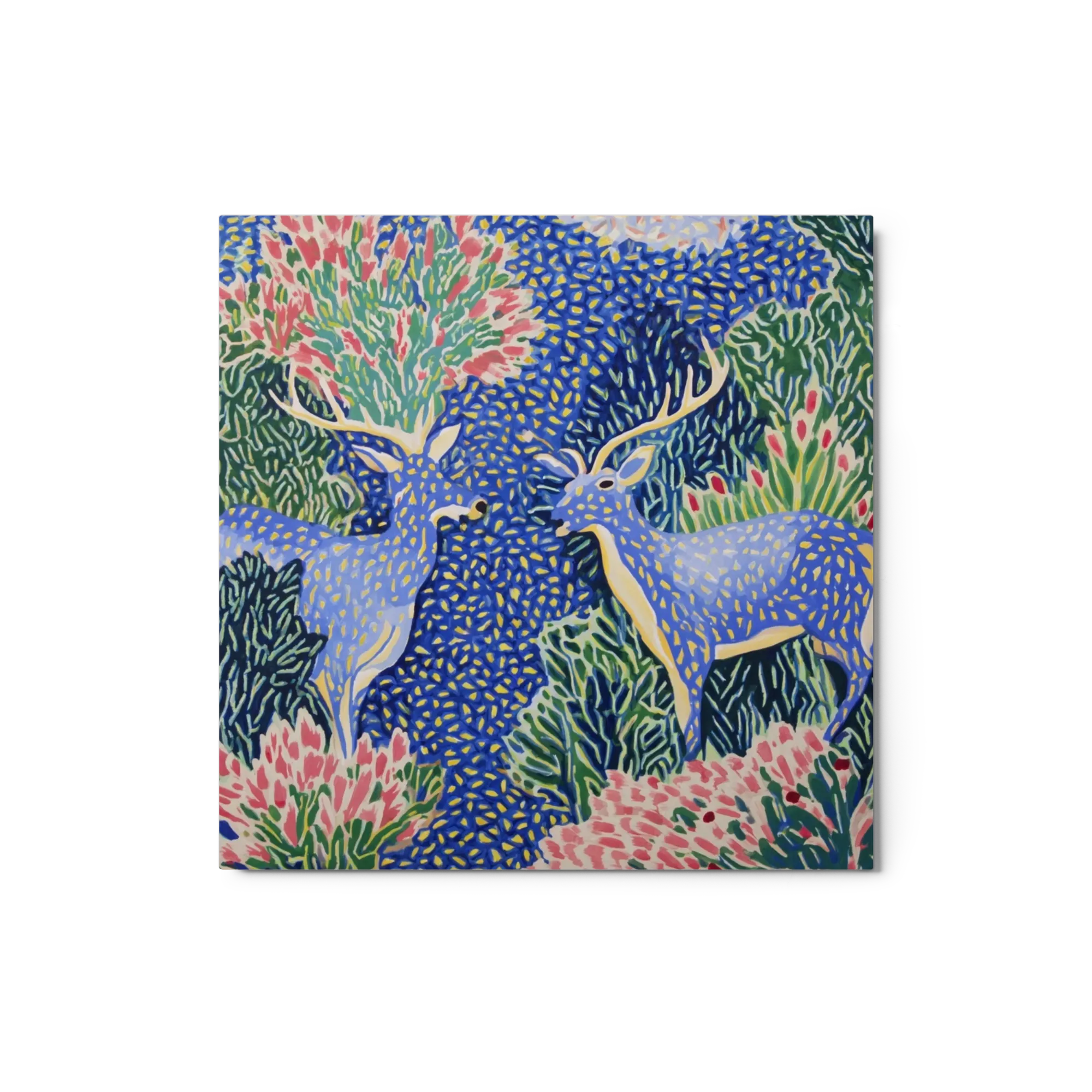 Blue Stags in Patterned Forest