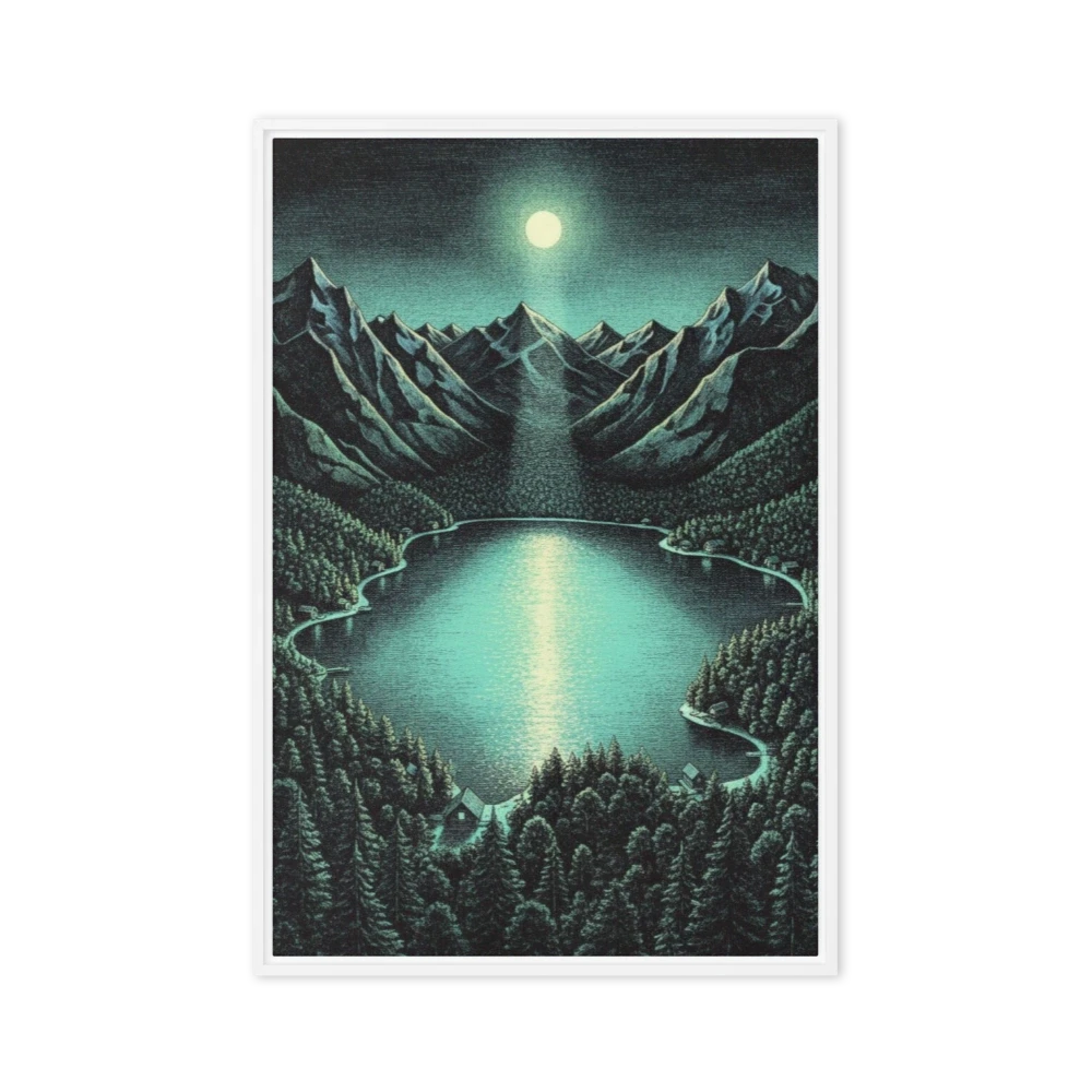 Tranquil Moonlit Lake | Art Print