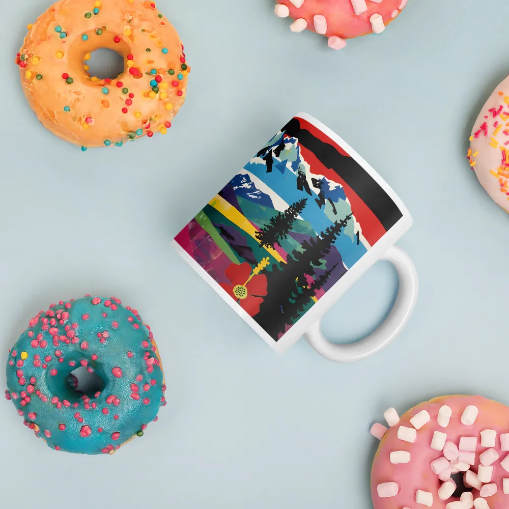 Prismatic Mountain Poster 
 Mug with Red inside | 15 oz
