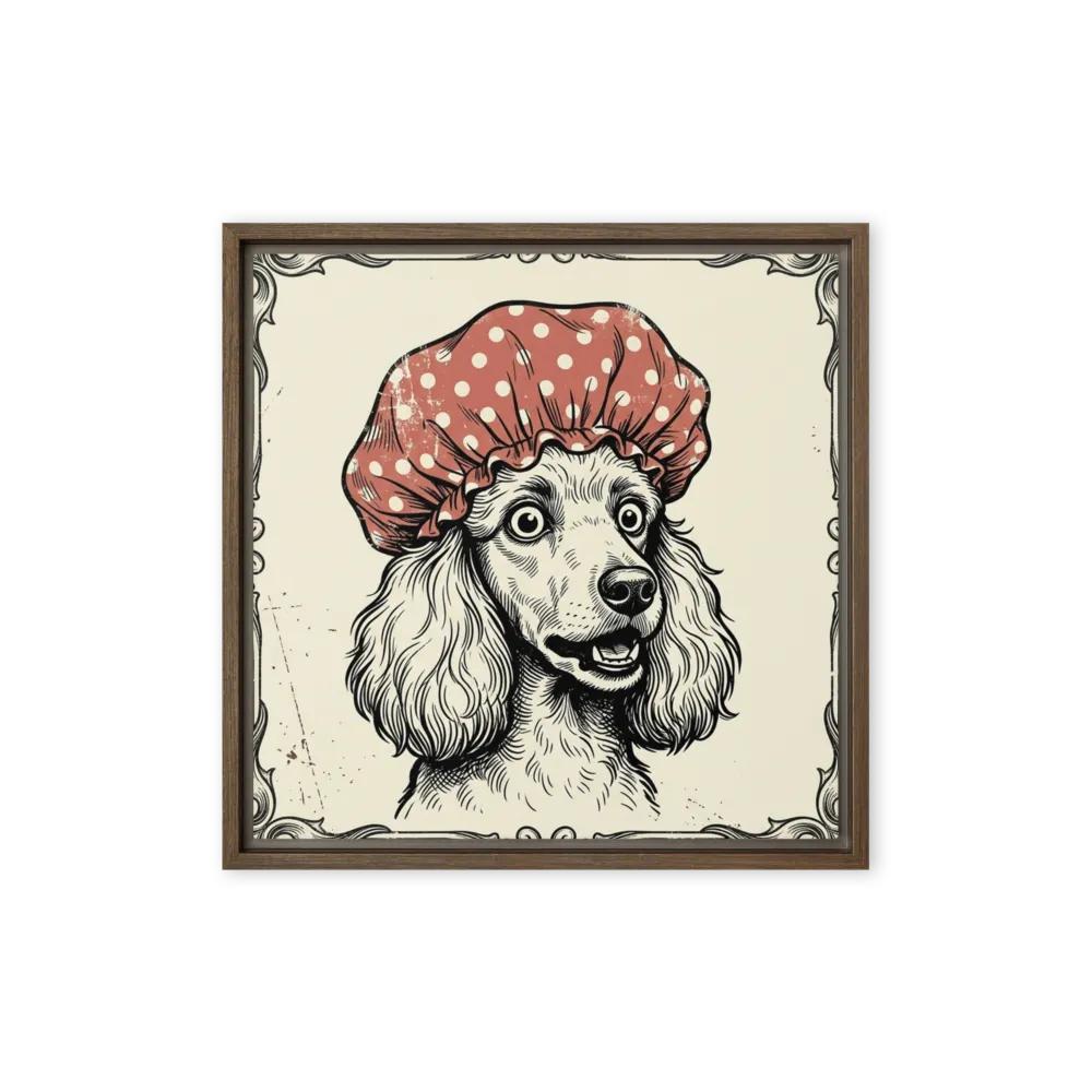 The Pampered Poodle 
 Canvas with Brown Frame
