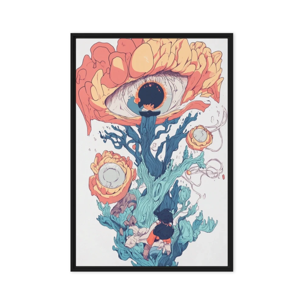 Surreal Eye with Flowers and Tree