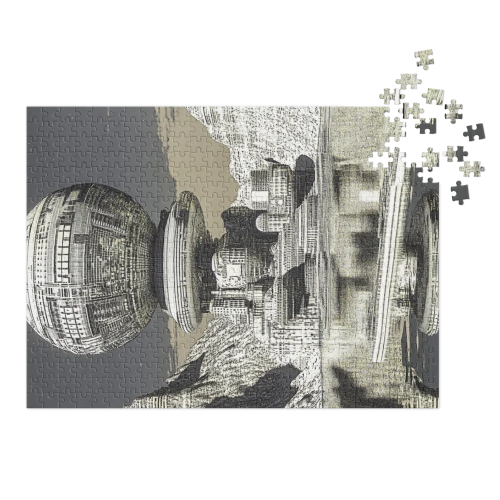 Futuristic City with Floating Sphere