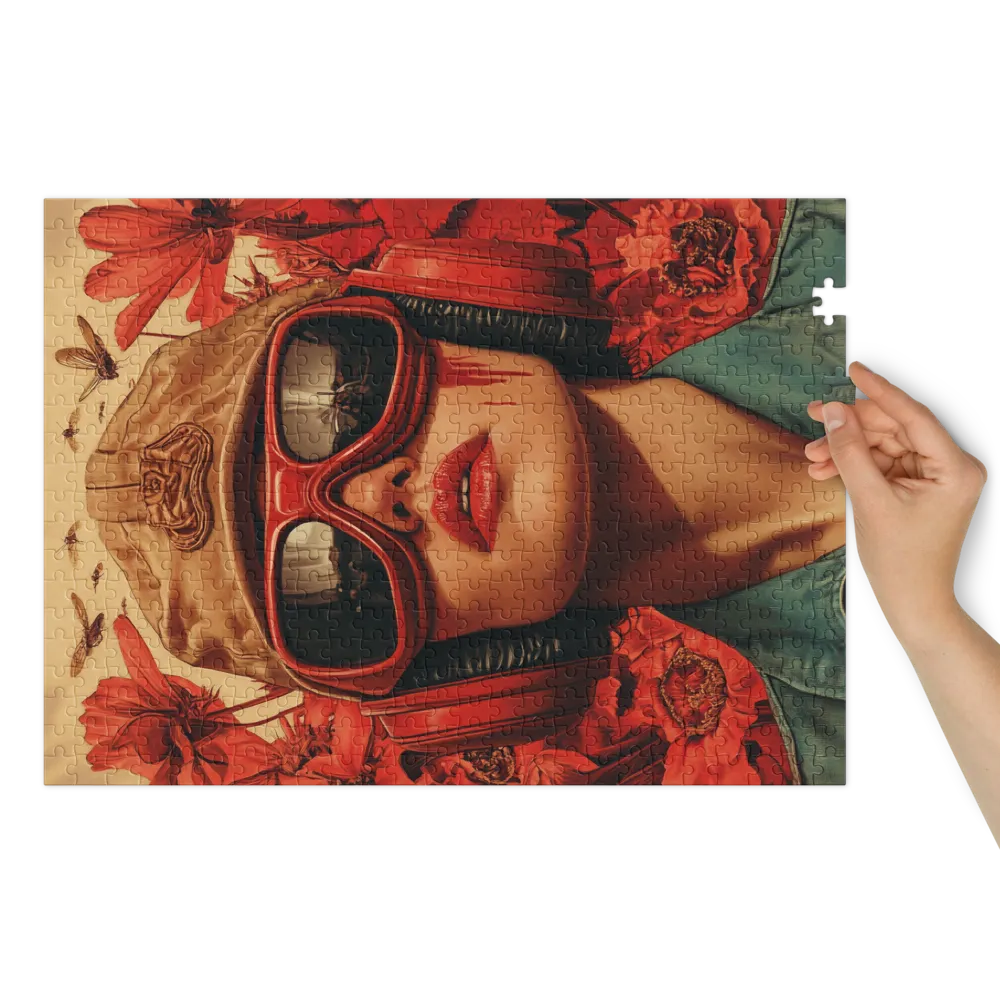 Surreal Woman with Red Goggles | Jigsaw Puzzle (252/520 pieces)