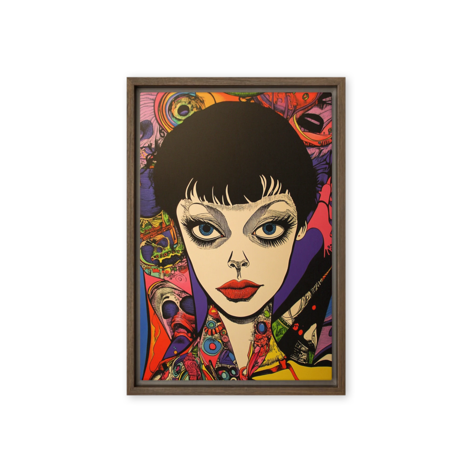 Enigmatic Bloom: Pop Surreal Portrait | Art Print