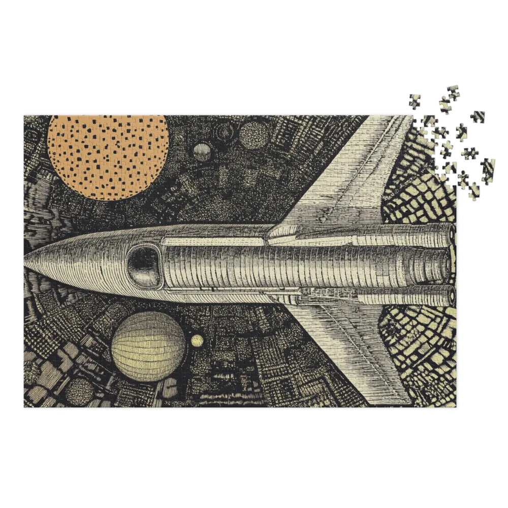 Rocket and Planets Illustration | Jigsaw Puzzle (252/520 pieces)