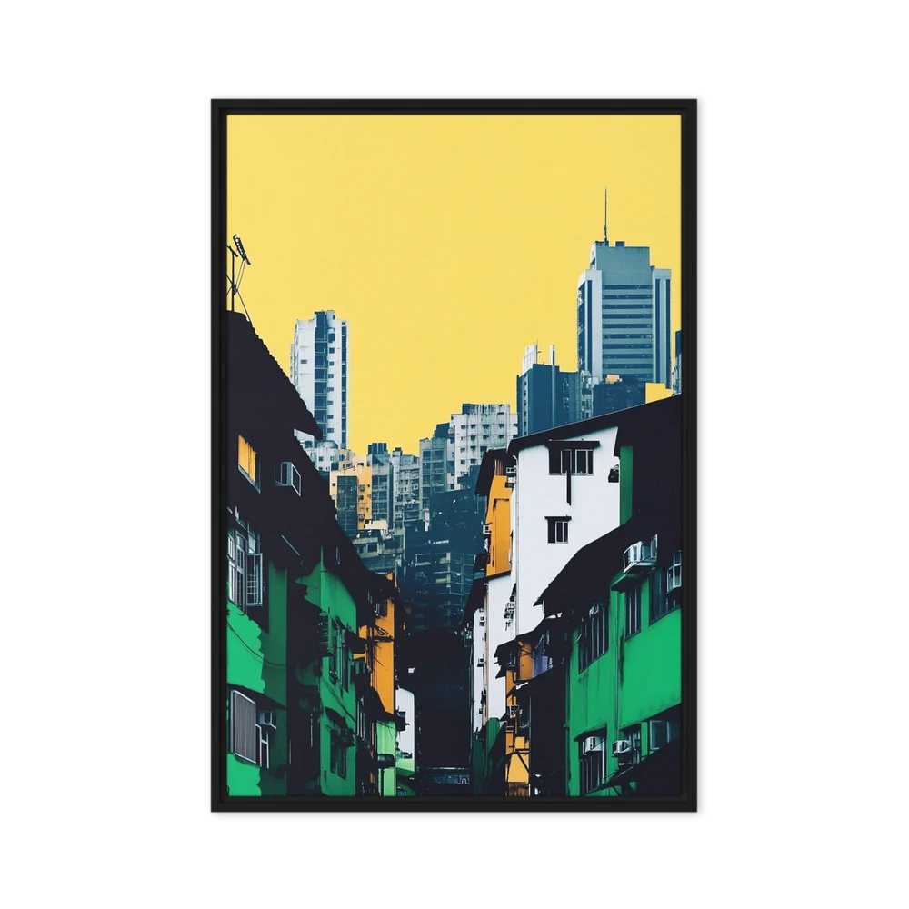 Urban Alleyway with Yellow Sky | Art Print