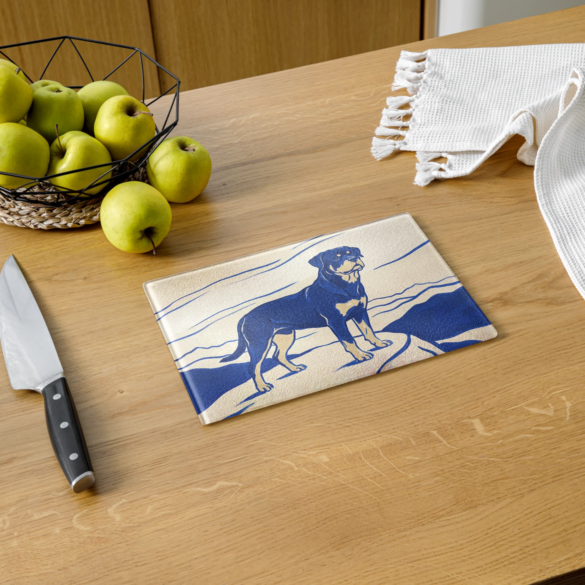 Pet Portrait Cutting Board — Cobalt Line