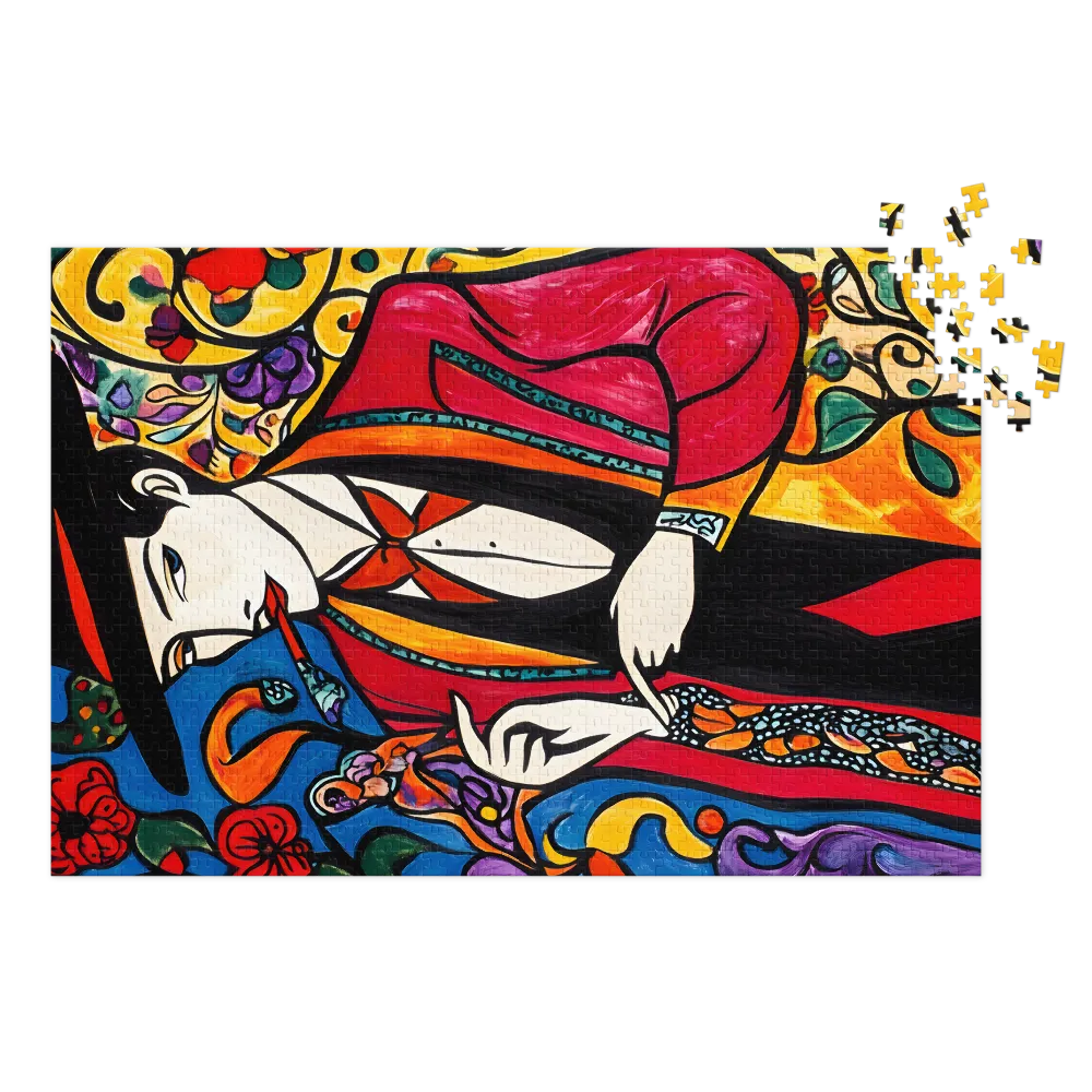 Cavalheiro Art Déco 
 Puzzle em caixa de metal