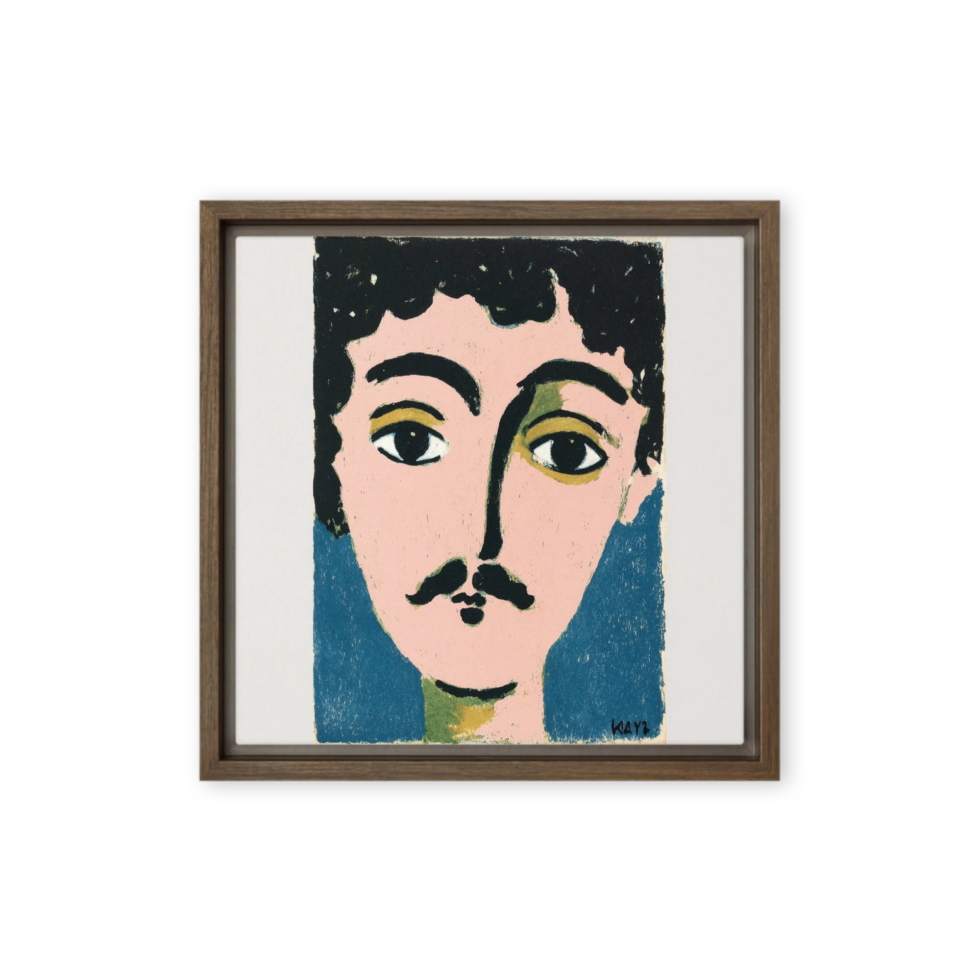 Portrait of a Man with Mustache | Art Print