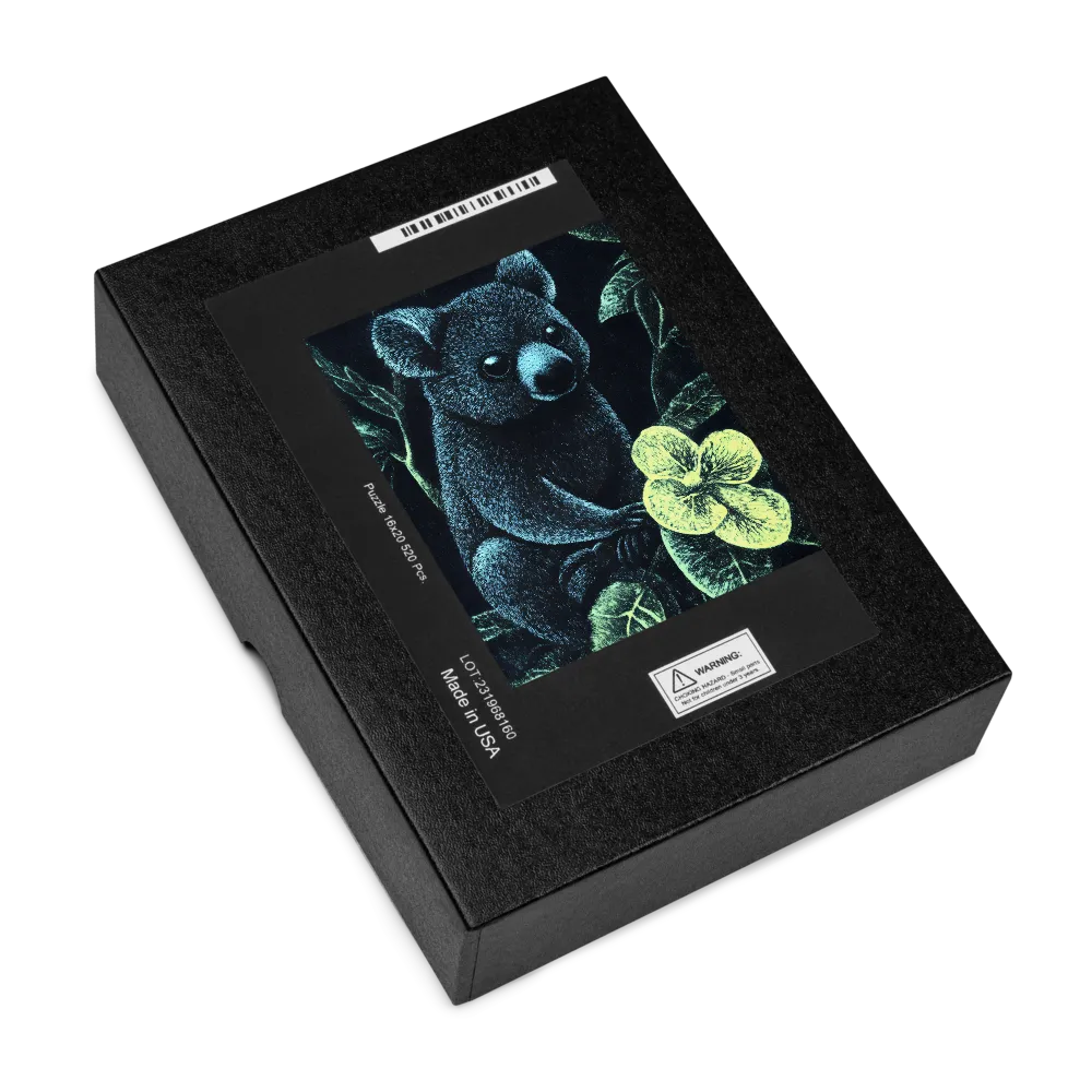 Nocturnal Koala with Yellow Flower 
 Jigsaw Puzzle