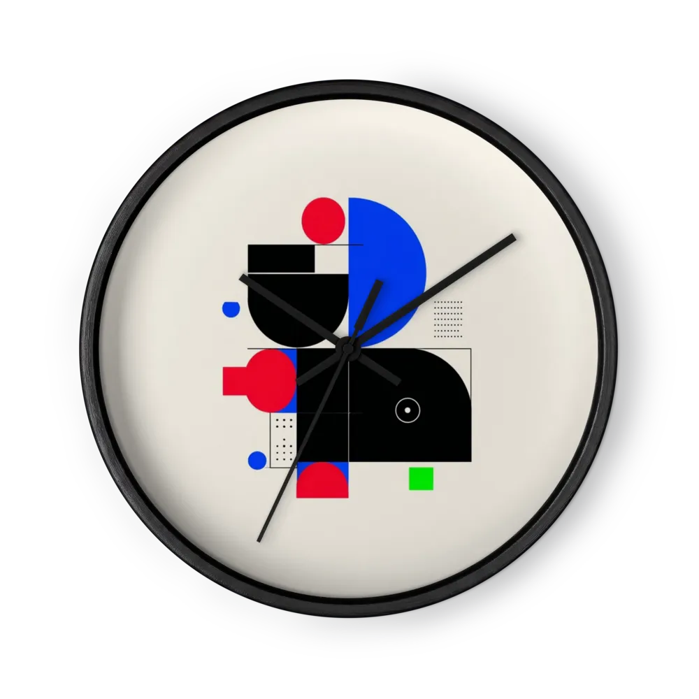 Geometric Harmony in Primary Colors | Wall Clock