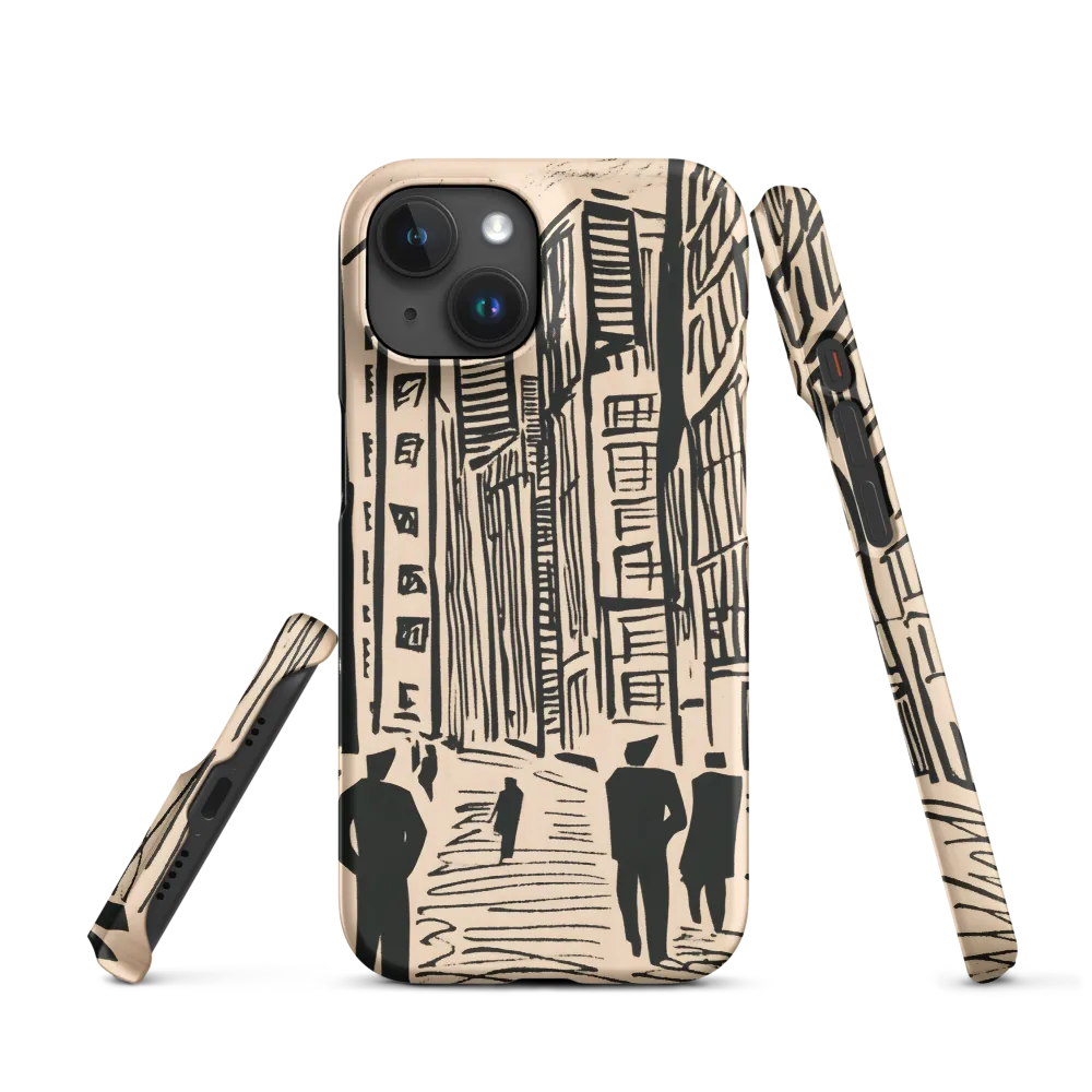 Expressionist Cityscape Woodcut | Phone Case